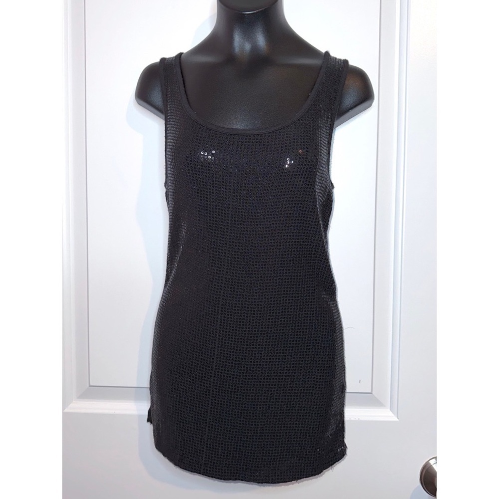 Studio Y black sequin tank top